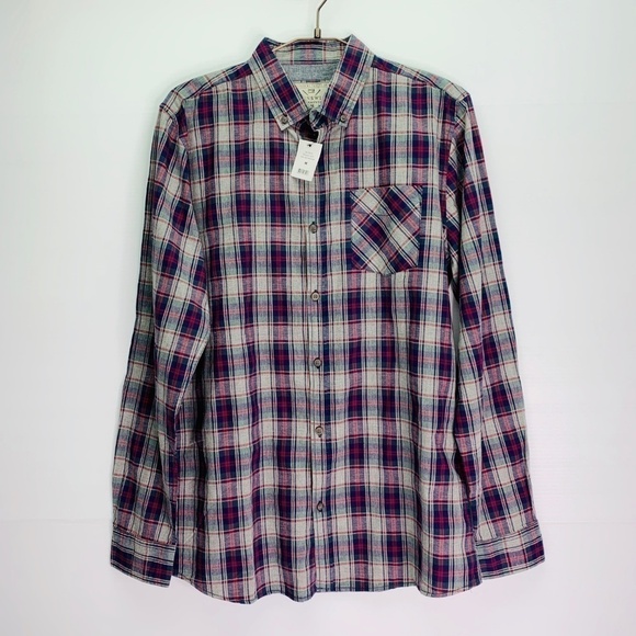 Brunswick Garments Shirt Mens Medium Button Down Plaid Cotton Long Sleeve - Picture 7 of 8